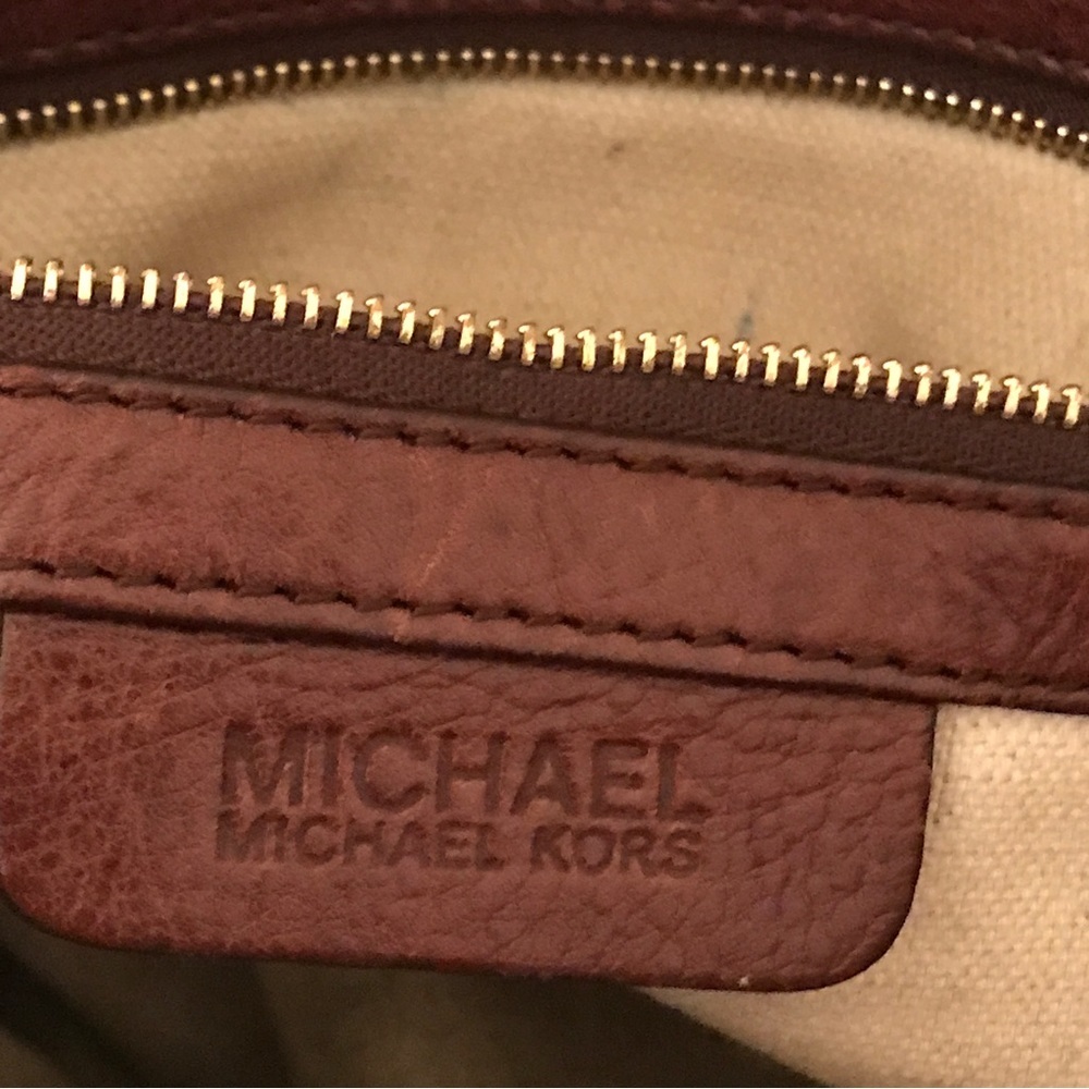MICHAEL Michael Kors Brown Leather Pebbled Texture Satchel Bag - Picture 10 of 10